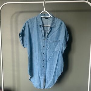 Short Sleeve Blue Denim Shirt